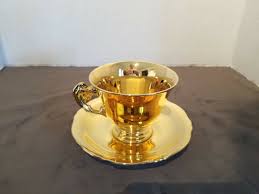 Teacup and Saucer Royal Winton Gold Made in England | eBay