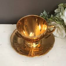 Vintage Royal Winton Grimwades Gold Gilt Teacup and Saucer ...