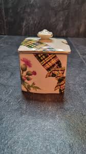 VINTAGE ROYAL WINTON TARTAN THISTLE JAM PRESERVE POT SCOTTISH | eBay
