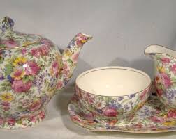 Royal Winton Summertime Chintz Teapot Cream Sugar and Tray ...