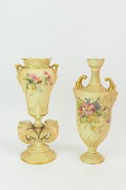 At Auction: Two Royal Worcester Floral Decorated Vase
