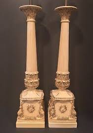 Vintage Mid-Century Tall Neoclassical Plaster Lamps, a Pair | eBay