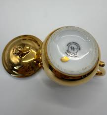 Vintage Royal Worcester Gold Porcelain Cups With Lids – Set ...