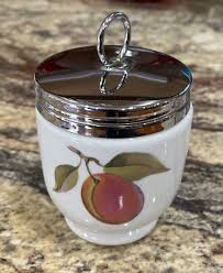 ROYAL WORCESTER EVESHAM GOLD EGG CODDLER W RECIPES KING SIZE VINTAGE 4 1/4”T | eBay