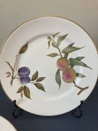Royal Worcester Evesham Dinner Plates Gold Trim 1961 Set 2 ...