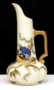 Antique RUDOLSTADT Victorian ART NOUVEAU Hand Painted PANSY FLOWER Ewer Vase | eBay