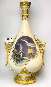 Sold at Auction: Charles Henry Clifford Baldwyn, CHARLES BALDWYN (ROYAL WORCESTER)A FINE TWO HANDLE VASE WITH NOCTURNAL LANDSCAPE