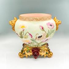 French Hand Painted & Gilt Limoges Porcelain Jardiniere ...
