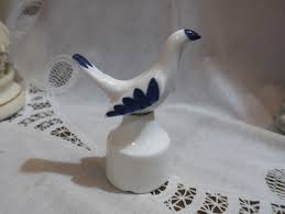 Lovely Vintage Royal Worcester Pie Bird White W/ Cobalt Blue ...