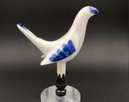 Custom Lamp Finial Featuring a Danish White Porcelain Bird ...