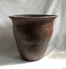Large Carved Chocolate Vessel — Cindy Brown Ceramics