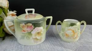 RS Germany Hand Painted Porcelain Sugar Bowl And Toothpick ...