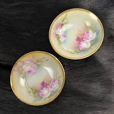 Antique RS Germany Porcelain Bowls: Hand-painted Pink Roses ...