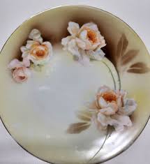 RS Germany Porcelain 8" Plate Pink Roses Floral Pattern Gold ...