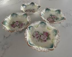 Set of 6 Antique RS Prussia Porcelain Floral Design Serving ...