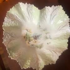 German Antique Serving Bowl Pastel Green Hand-painted German Serving Bowl - Etsy