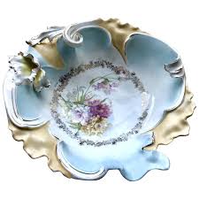 R.S. Prussia Floral Intaglio Serving Bowl (Unmarked) (c. 1880's). For Sale at Ruby Lane