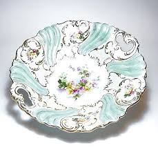 Antique Germany Victorian Porcelain Handled Floral Serving Bowl/ Plate | eBay