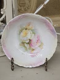 Antique Bavarian Bowl With Yellow And Pink Roses | eBay