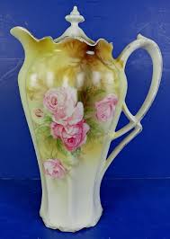 ANTIQUE GERMAN RS PRUSSIA PORCELAIN 'PINK ROSES' CHOCOLATE ...