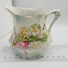 Antique German Porcelain Creamer Water Lily Hand Painted ...