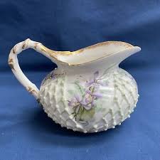 Antique KTK Lotus Ware Pitcher Jug Fishnet Pattern Dainty ...