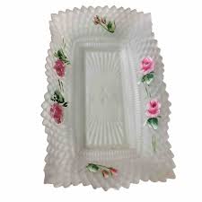 Vintage Pink Roses Frosted Satin Glass Candy Trinket Dish Shabby Chic Cottage | eBay