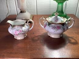 Lot - R.S. Prussia Red Star Lidded Sugar and Creamer