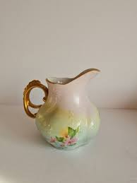 Vintage Small Porcelain Pitcher Creamer Hand Painted Floral ...