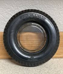 Vintage 6” Seiberling Safe-Aire Tubeless Rubber Tire Clear Glass Ashtray USA | eBay