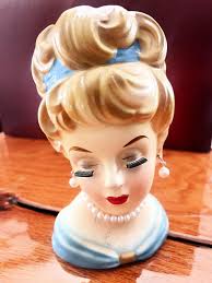 Vintage Ruben's 485 Lady Head Vase With Pearl Ear Rings and Necklace - Etsy