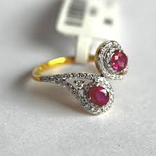Toi Et Moi Ruby and Diamond Ring, 14K Gold Lace Ring With Rubies and Diamonds, Lozenge Ruby and Diamond Ring - Etsy