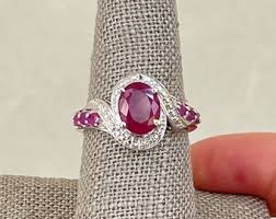Sterling Silver Ruby Ring - Etsy