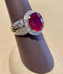 Oval 7.5 Carat Treated Ruby and 1 Carat Diamond 14 Karat Yellow Gold Ring For Sale at 1stDibs | 7.5 carat diamond, 7.5 carat oval diamond ring