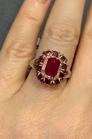 Natural Ruby & Garnet Engagement Ring, 925 Silver Sapphire Ring, Dainty Ring for Women Anniversary Gift, Birthstone Jewelry, Ring for Love - Etsy