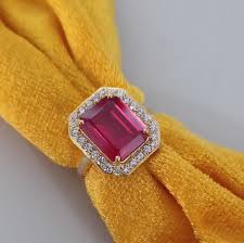 Buy Lab Created Ruby Halo Ring, 925 Sterling Silver Ring, Red Ruby Ring, Octagon Cut Ruby Ring, Engagement Ring, Wedding Ring, Ring for Gift Online in India - Etsy