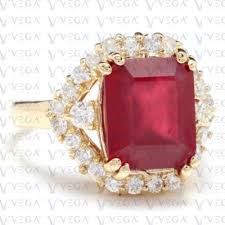 6.80Ct Emerald Cut Natural Ruby & Diamond 100% Real 14k SOLID Yellow Gold Ring | eBay