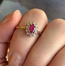 Ruby Diamond Ring - 10k Gold - Vintage – Vintage Paris Jewelry