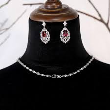 Rosso - Glamorous Ruby Red crystal necklace set – Bella-Tiara
