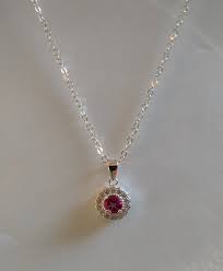 Genuine Pink Topaz With Crystal Necklace Pendant Sterling 1.5mm Cable Link Chain, 18 In, Spring Ring Clasp - Etsy