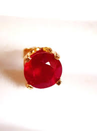Natural Red Ruby Single Stud Earring. Natural Ruby Solid 14K ...
