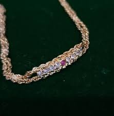 Vintage Goldtone Metal Braided Ruby Cz Bracelet 7.5 Inch | eBay