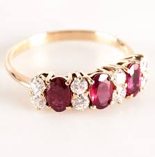 14k Yellow Gold Oval Ruby Round Diamond Cocktail Ring 1.59 ...