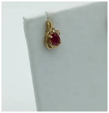 14K Ruby and Diamond Earrings. For Sale at Ruby Lane
