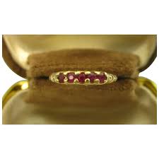 Vintage 10K Gold Ruby Delicate Ring or Charm, Size 4-1/2. For Sale at Ruby Lane