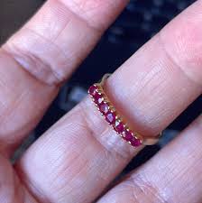 Ruby Band - 14k Gold - Vintage – Vintage Paris Jewelry