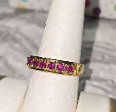 Ross Simons 18k yellow gold/sterling silver RUBY wedding band Ring | eBay