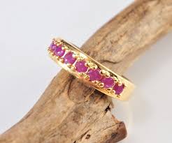 Ross Simons Gold Over Sterling Silver Ruby Band Ring Size 7 - Etsy UK