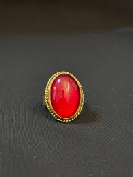 Triple Carnelian Ring Solid Solitaire Dainty Ring Red Coral ...