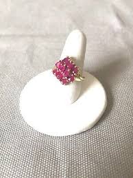 Ruby Cluster Ring Size 6 10K Yellow Gold | eBay